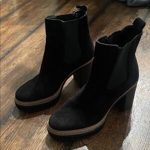 Steve Madden Black Suede Ankle Booties